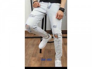 Quần jeans nam thời trang wax rách đầu gối