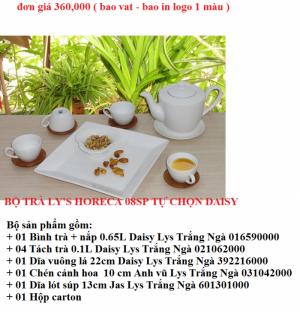 Quà tặng ấm chén in logo - gốm sứ limac