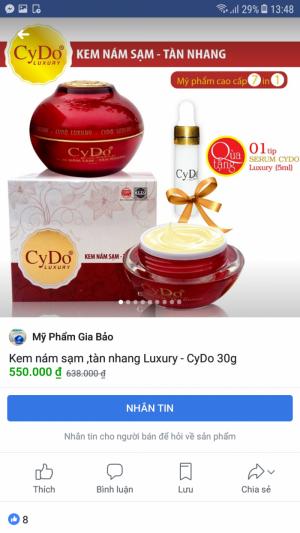 Kem nám sạm tàn nhang cao cấp lux ury Cydo 30gr