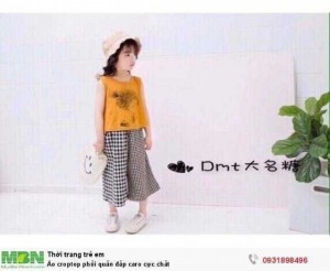 Áo croptop phối quần đấp caro cực chất