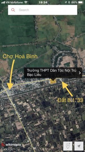 Chính chủ cần bán 270m2 đất mặt tiền đường 3/2, TT Hoà Bình