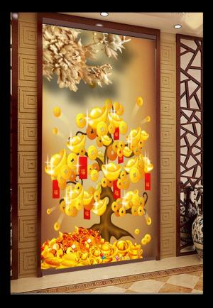 Tranh 3d cây kim tiền