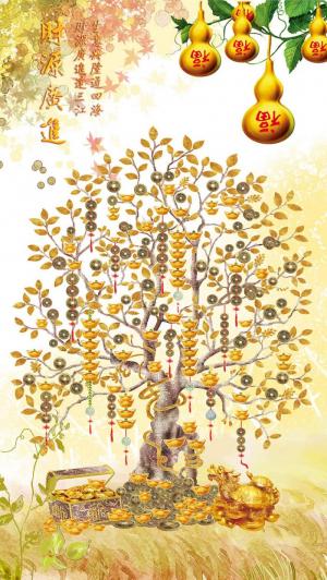 Tranh 3d cây kim tiền