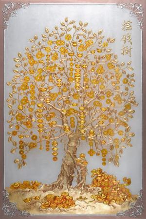 Tranh 3d cây kim tiền