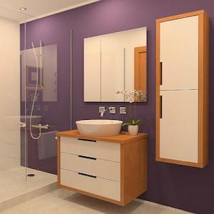 Tủ Lavabo Treo Tường Kết Hợp Với Tủ Đứng