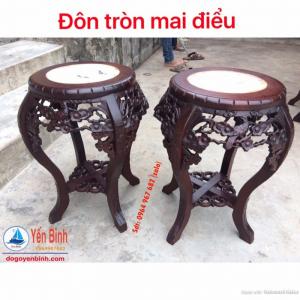 Đôn tròn đôn bày đồ trạm mai điểu gỗ gụ