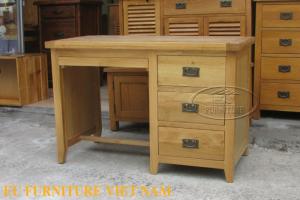 Bàn làm việc gỗ sồi Mỹ có khay bàn phím