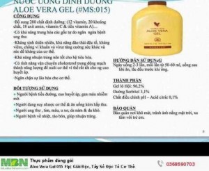 Aloe Vera Gel 015 Flp| Giải Độc, Tẩy Sổ Độc Tố Cơ Thể