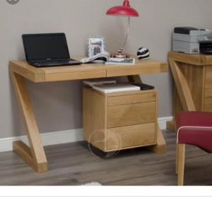 Bàn làm việc chữ Z gỗ sồi Mỹ dài 123cm