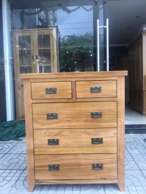 Tủ 5 ngăn kéo gỗ sồi KT: 85x45x100cm