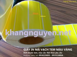 Giấy in mã vạch tem màu vàng