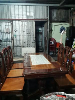 Bộ bàn ăn 6 ghế căm xe mặt gõ