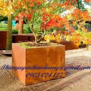Thép làm chậu cây, trang trí cảnh quang sân vườn Corten A