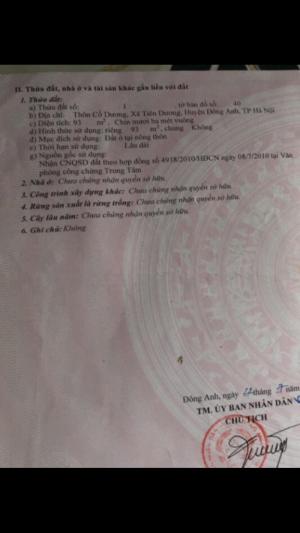 Bán nhà 3t x 93m đường oto Cổ Dương - Tiên Dương - Đông Anh - HN