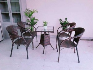 Bộ bàn ghế nhựa giả mây trà My