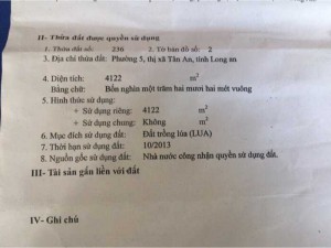 Đất vườn thanh Long phường 5 Tân An chính chủ