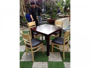 Bộ bàn ghế gỗ ca bin cafe trà My
