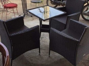 Bàn ghế mây chân sắt chất lượng cao