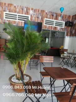 Bán bộ bàn ghế gỗ có chân sắt chéo