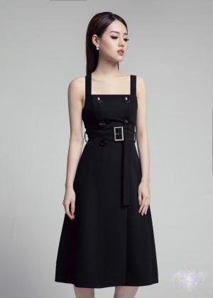 Đầm xòe 2 dây thắt belt (DX6660)