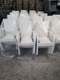 Ghế nhựa giả mây màu trắng cao cấp mới 100%