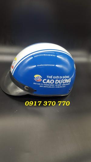 Xưởng làm nón bảo hiểm in thông tin quảng cáo theo yêu cầu giá rẻ