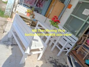 Bàn ghế gỗ Bộ Bàn Ghế Gỗ sơn trắng Phương Thủy