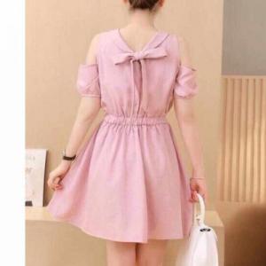 Đầm xòe tay rớt cut out D346