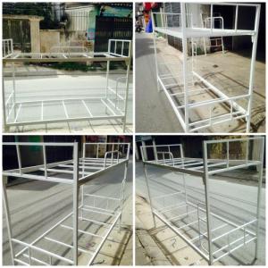 Giường tầng sắt GTS01
Kích thước: rộng x dài x cao: 850mm x 1900mm x (350mm - 1350mm - 1650mm)