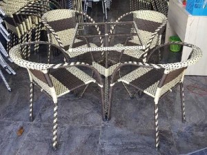 Thanh lý bàn ghế cafe nhựa giả mây đẹp