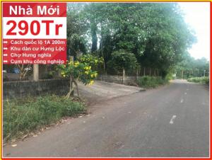 Nhà mới xây xã Hưng Lộc, huyệnThống Nhất.Đồng nai.Giá 290 triệu/căn. Liền kề quốc lộ 1 A.