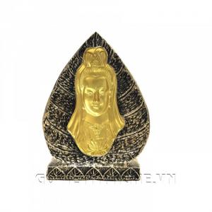 Tượng Đá Phật Quan Thế Âm 3D Lá Bồ Đề - Màu Nhũ Vàng
+ Kích thước: Dài 11cm x Rộng 4cm x Cao 16cm . Giá 165.000₫