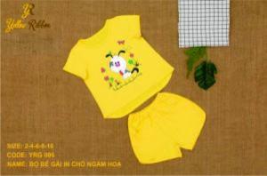Đồ bộ bé gái hình chó con xinh xắn màu vàng tươi