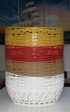 Giỏ nhựa gói quà tết, giỏ nhựa gói quà