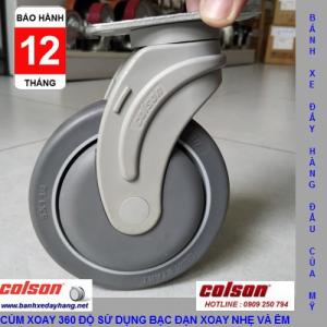 Bánh xe cao su càng nhựa Colson 5inch giường bệnh y tế