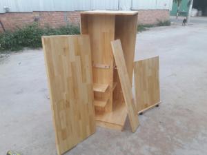 Bàn học liền kệ sách gỗ (free ship) Gỗ caosu Kích thước 52x140cm cao 72cm