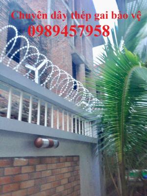 Dây kẽm lam, dây thép gai vòng tròn rào vườn, dây thép gai bảo vệ nhà giá rẻ mới 100%