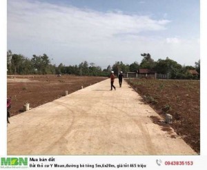 Đất thổ cư Y Moan,đường bê tông 5m,5x22m