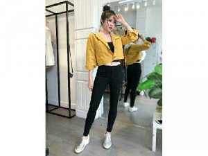 Áo khoác ngắn kaki nón
