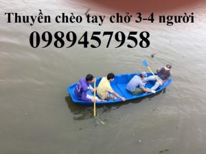Thuyền nhựa câu cá chèo tay 3m, 4m, Thuyền chở 3-4 người