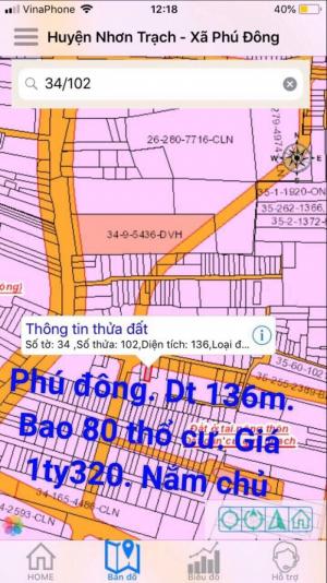 Tôi có lô đất xã Phú Đông, huyện Nhơn Trạch, tỉnh Đồng Nai, SHR.