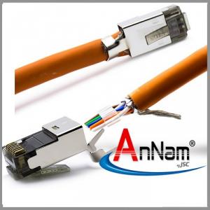 Bộ hộp Hạt mạng+ chụp Cat7/Cat6A chống nhiễu FTP có đuôi