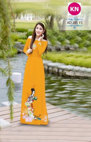 Vải áo dài đẹp in 3D 285