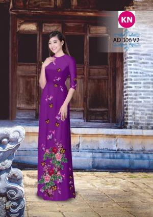 Vải áo dài đẹp in 3D 306