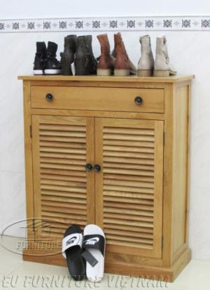 Tủ giày dép gỗ sồi 2 cánh 1 hộc EUF085 KT: 85x40x100