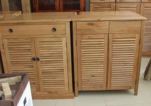 Tủ giày gỗ sồi 2 cánh 2 ngăn chân cao KT: 80x36x100