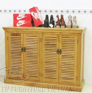 Tủ dép gỗ sồi 4 cánh dài 140cm rộng 40cm cao 100cm
