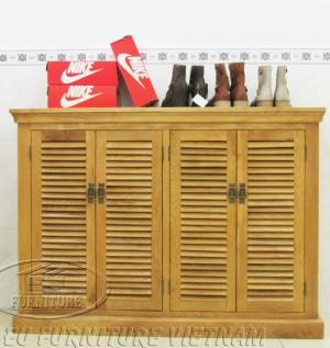 Tủ dép gỗ sồi 4 cánh dài 140cm rộng 40cm cao 100cm