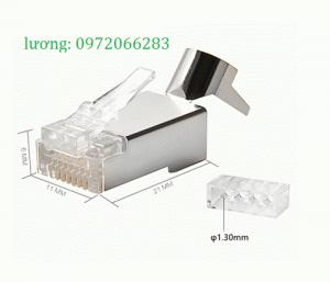 Bộ hộp Hạt mạng và chụp Cat7/Cat6A chống nhiễu FTP có đuôi