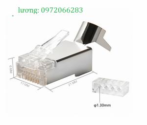 Bộ hộp Hạt mạng và chụp Cat7/Cat6A chống nhiễu FTP có đuôi
